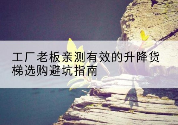 梁山升降货梯怎么选-工厂老板亲测有效的升降货梯选购避坑指南
